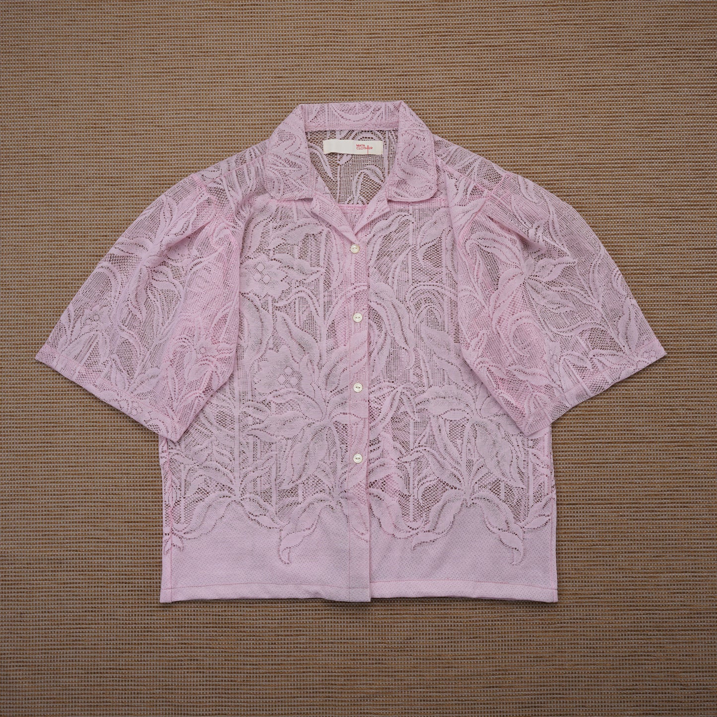 Guaya Blouse Floral Lace Pink - MATA CLOTHiER