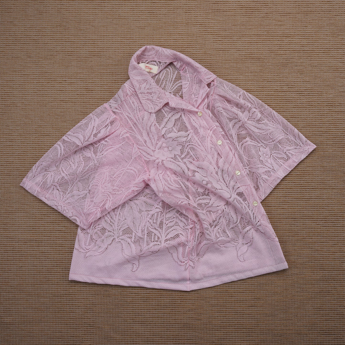 Guaya Blouse Floral Lace Pink - MATA CLOTHiER