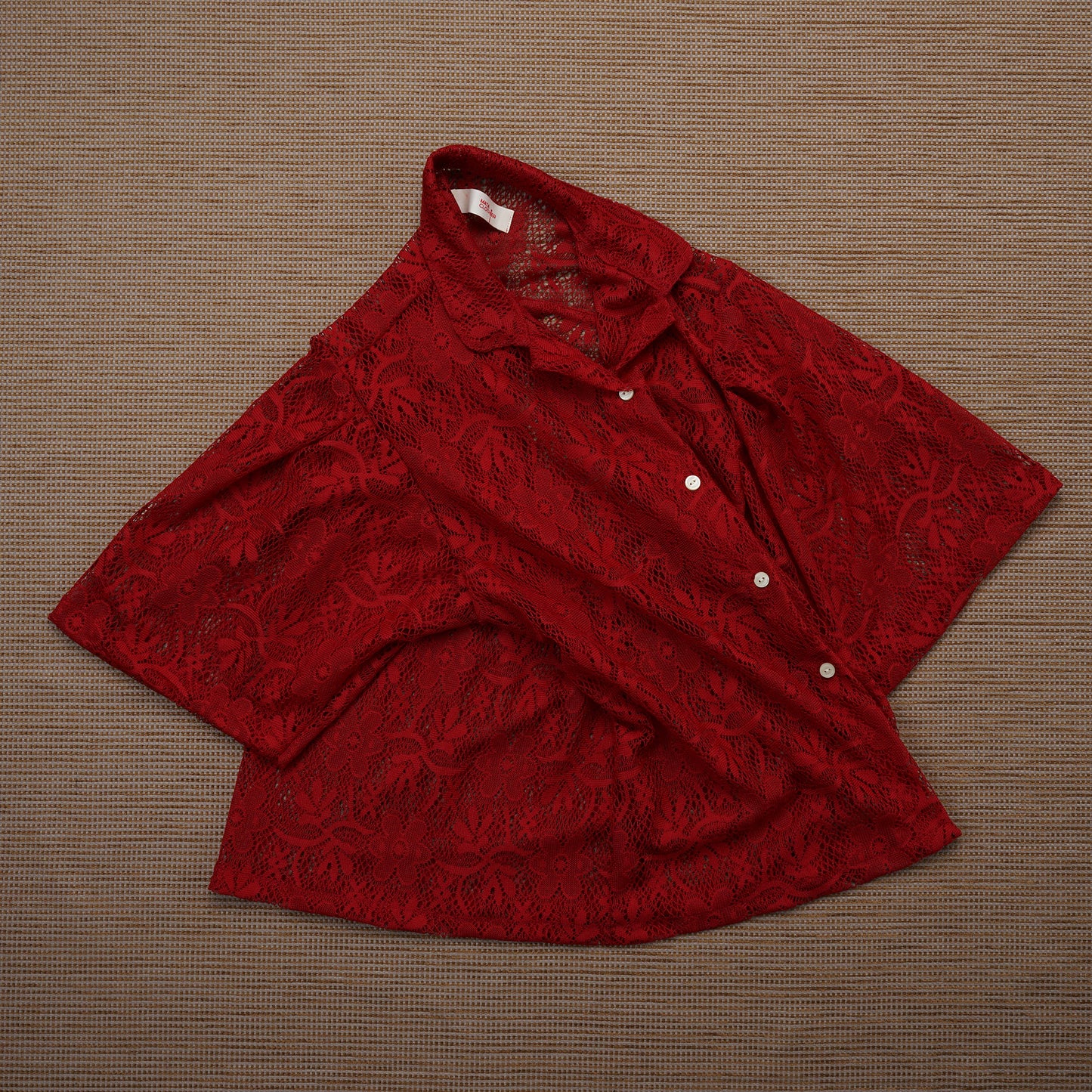 Guaya Blouse Floral Lace Red - MATA CLOTHiER