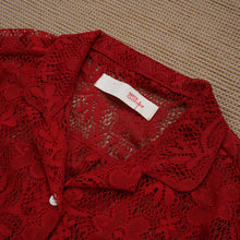 Load image into Gallery viewer, Guaya Blouse Floral Lace Red - MATA CLOTHiER
