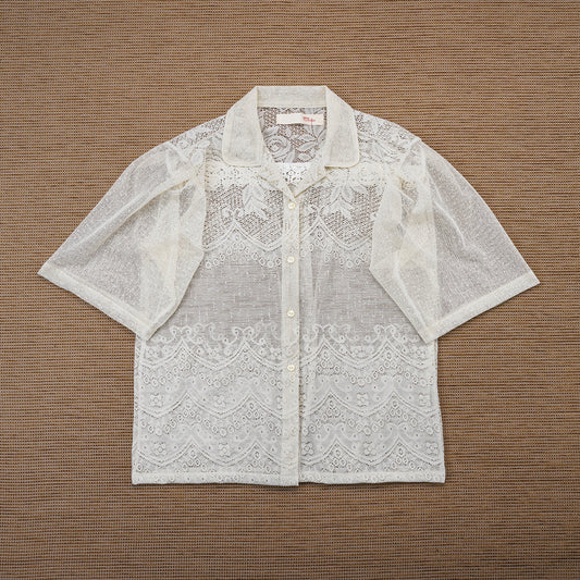 Guaya Blouse Arabaesque Lace Ivory - MATA CLOTHiER