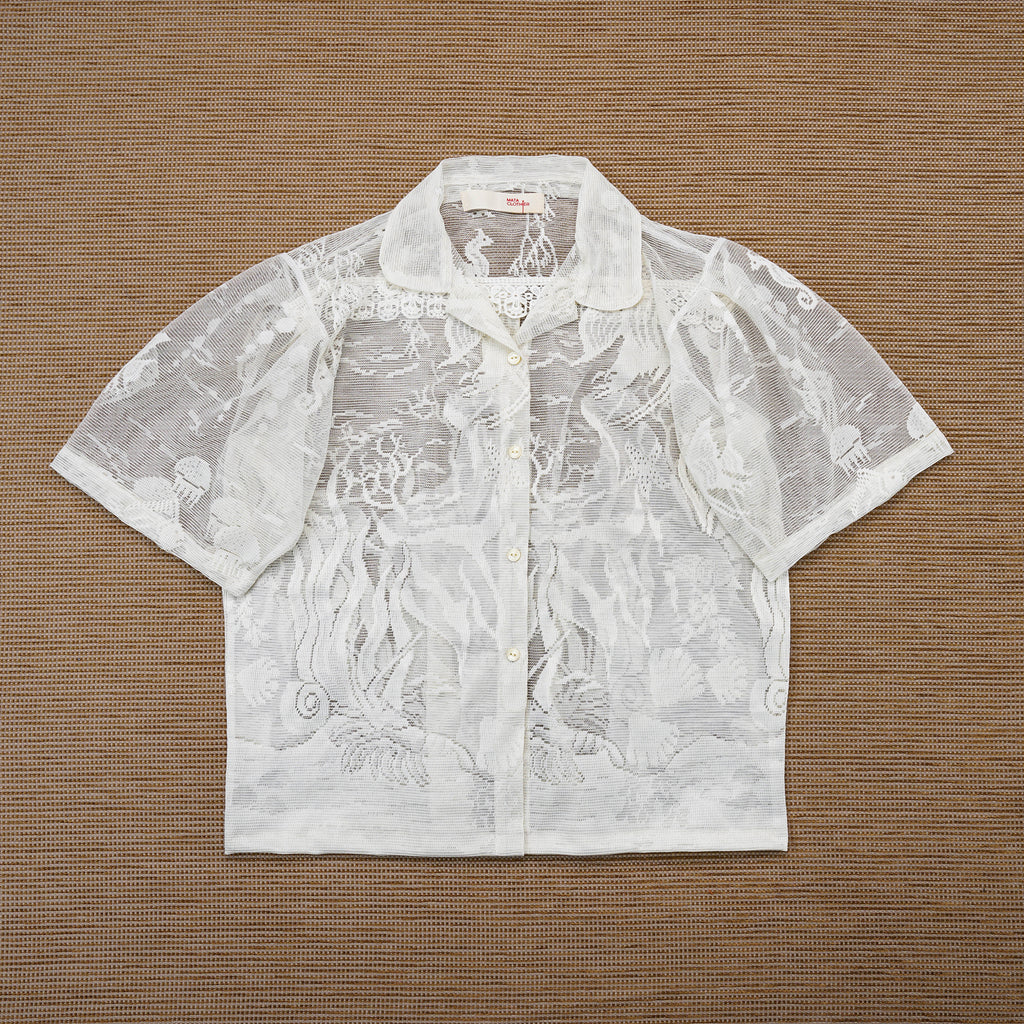 Guaya Blouse Biota Lace Off White - MATA CLOTHiER