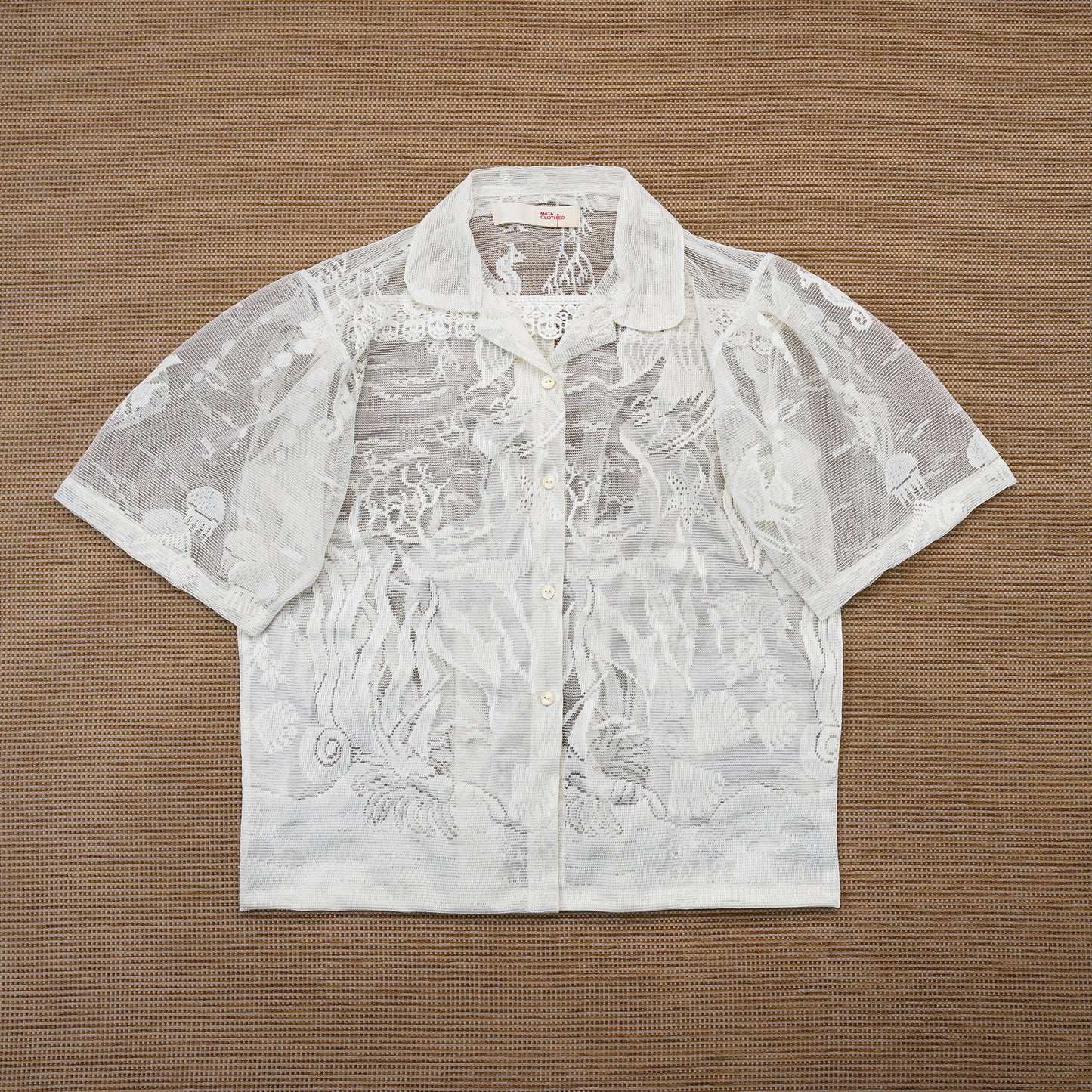 Guaya Blouse Biota Lace Off White - MATA CLOTHiER