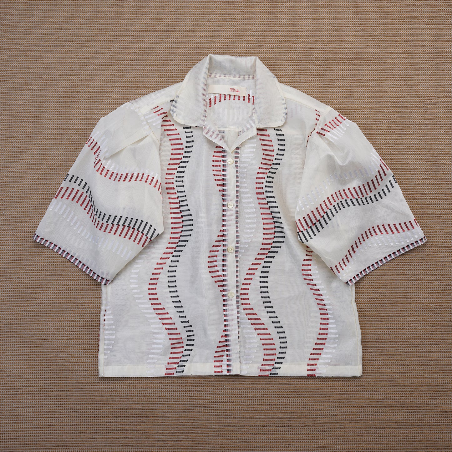 Guaya Blouse Pitcher Off White - MATA CLOTHiER