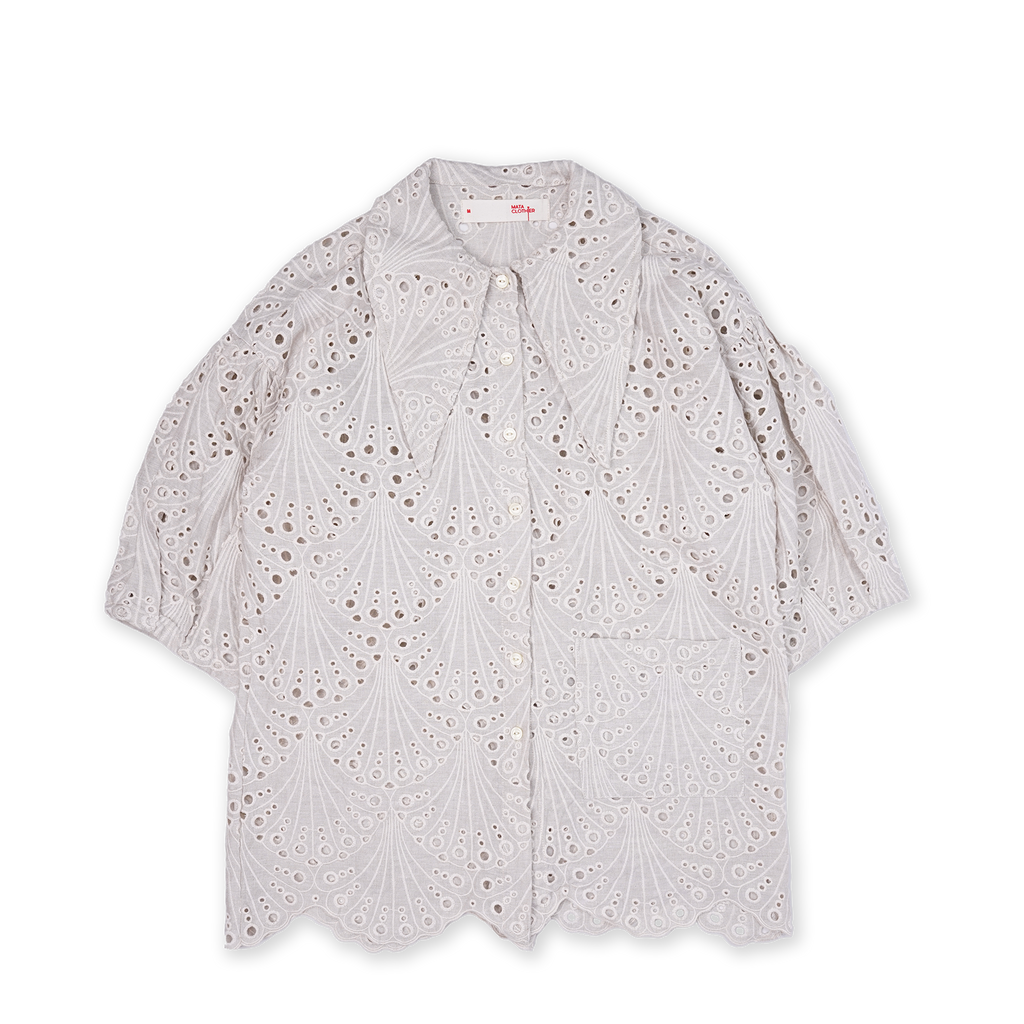 Middy Blouse Shell Lace Beige - MATA CLOTHiER
