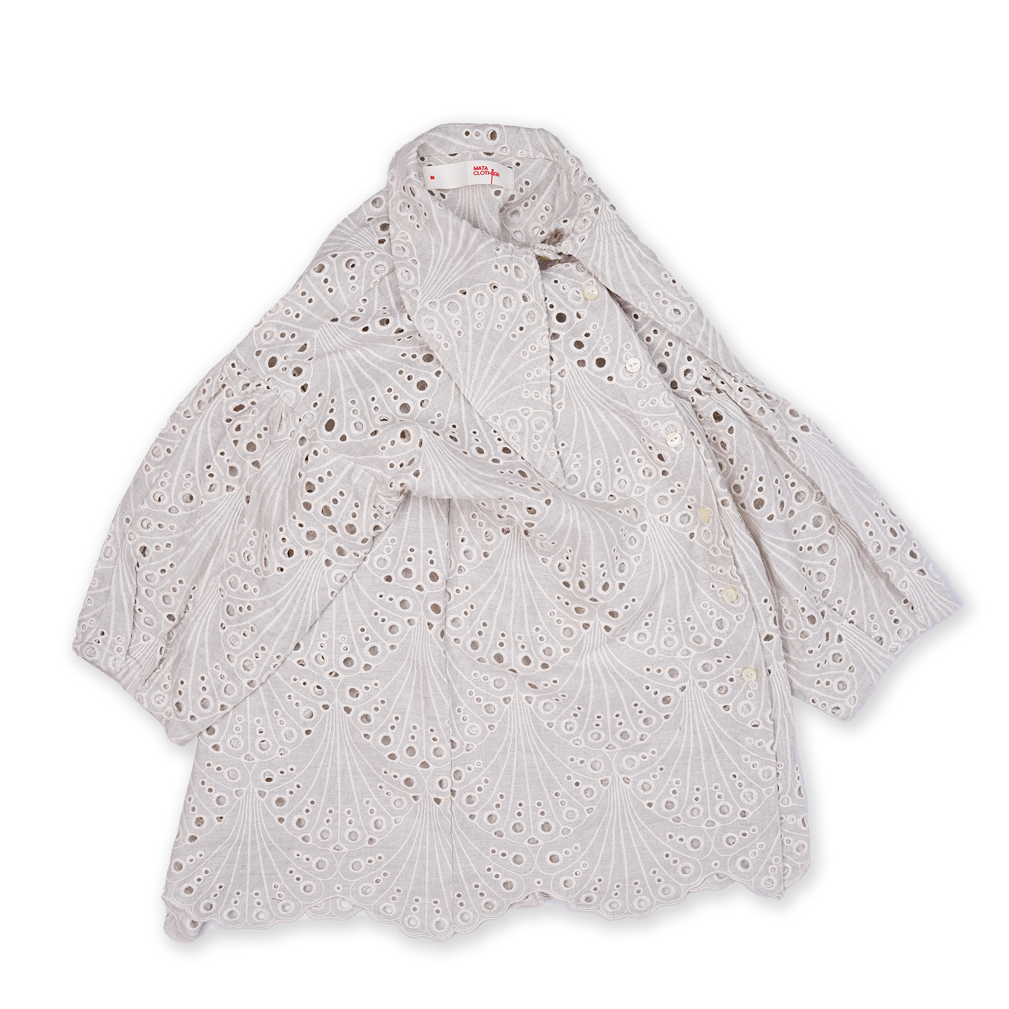 Middy Blouse Shell Lace Beige - MATA CLOTHiER