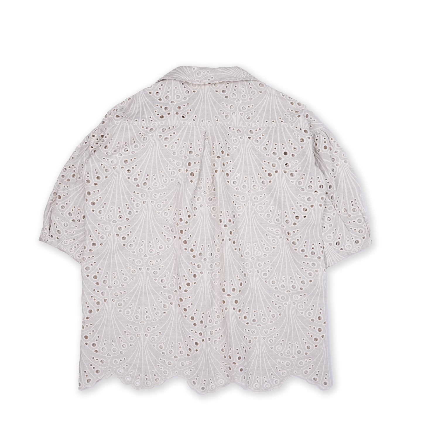 Middy Blouse Shell Lace Beige - MATA CLOTHiER