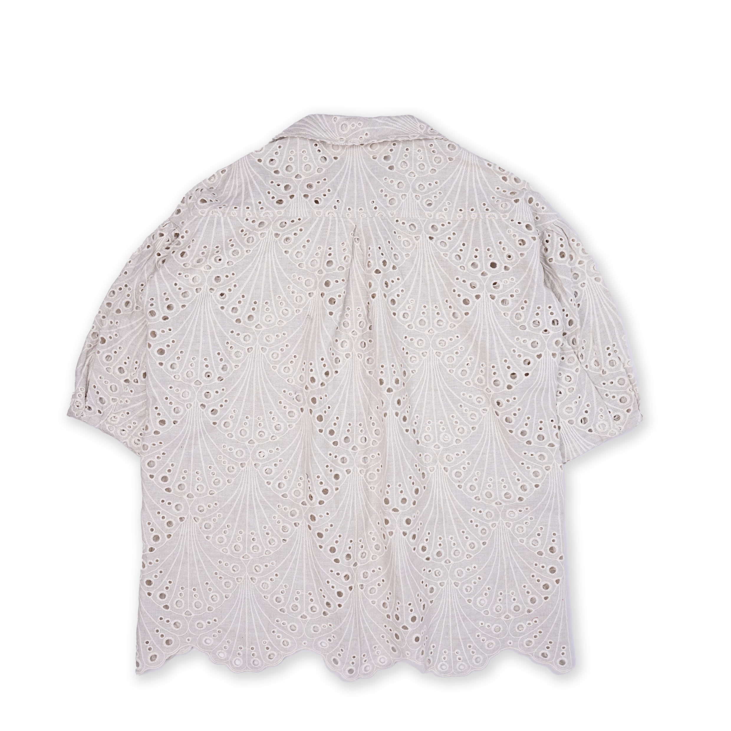Middy Blouse Shell Lace Beige - MATA CLOTHiER