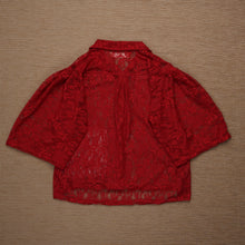 Load image into Gallery viewer, Piyayi Blouse Floral Lace Ruby - MATA CLOTHiER

