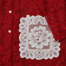 Load image into Gallery viewer, Piyayi Blouse Floral Lace Ruby - MATA CLOTHiER
