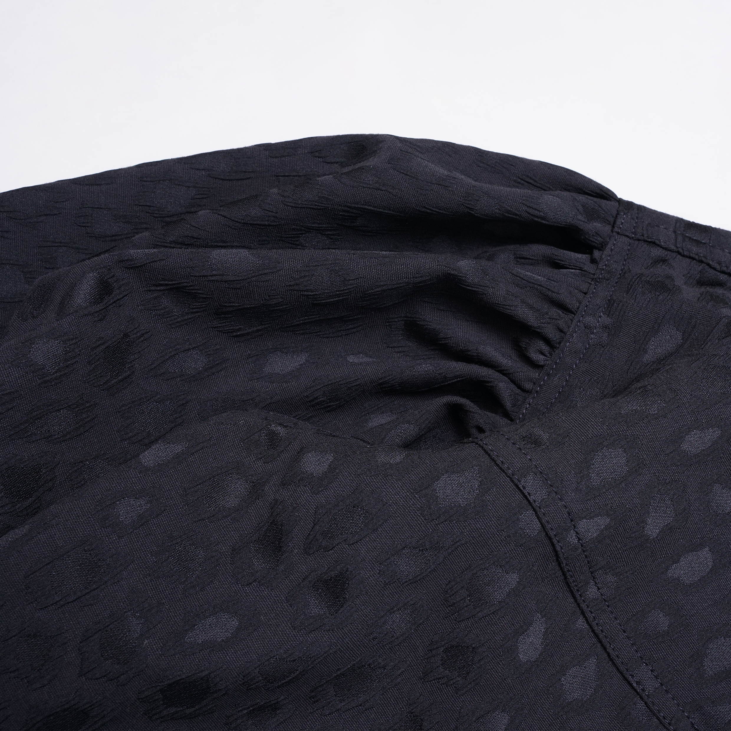 Emiria Jacket Leopard Black Small Collar - MATA CLOTHiER